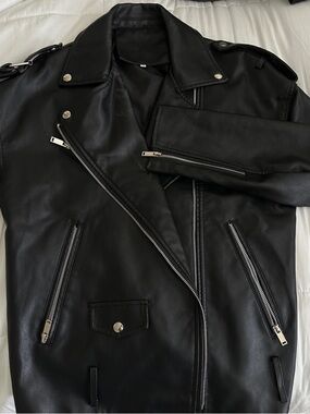 Classic Black Leather Biker Jacket